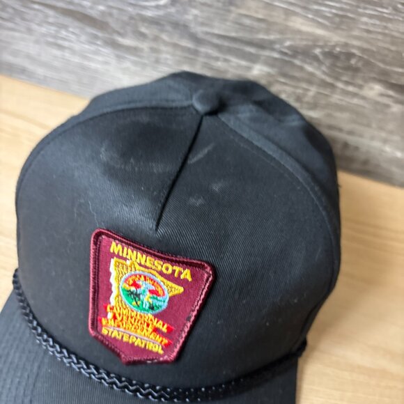 Vintage Minnesota State Patrol Hat Cap Strap Back Black State Trooper Adjustable - Picture 3 of 11